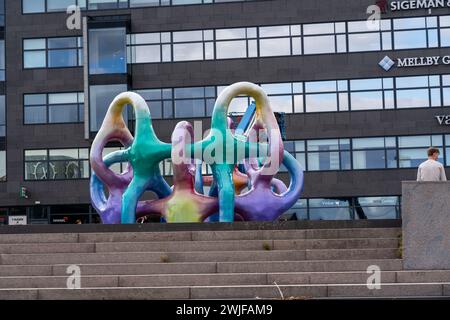 La scultura Spectral Self Container a Malmo, Svezia Foto Stock