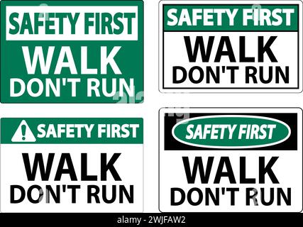 Primo segnale di sicurezza, Walk Don't Run Illustrazione Vettoriale