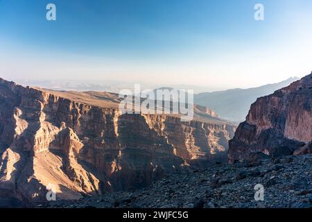 Jebel Shams, Balcony Walk Trial, Oman, ad Dakhiliyah Governatorato, al Hajar Mountains Foto Stock