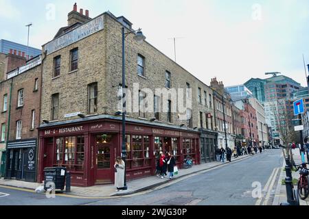 Market Coffee House all'angolo di Crispin St, Spitalfields. Londra, Regno Unito, 20 gennaio 2024. Foto Stock