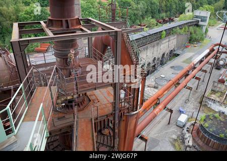 Ex acciaierie Henrichshütte, Hattingen, distretto della Ruhr, Renania settentrionale-Vestfalia, Germania, Europa Foto Stock