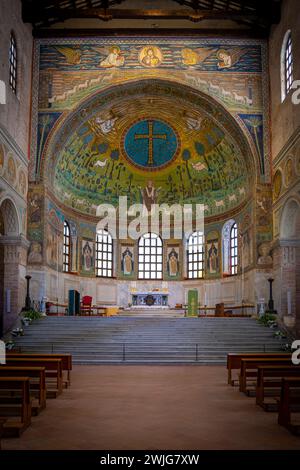 Interno della Basilica di Sant'Apollinare in Classe. Ravenna, Emilia Romagna, Italia, Europa Foto Stock