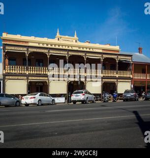 Beechworth, Australia, aprile 2018, facciata commerciale dell'hotel nella città rurale di Beechworth, Victoria, Australia Foto Stock