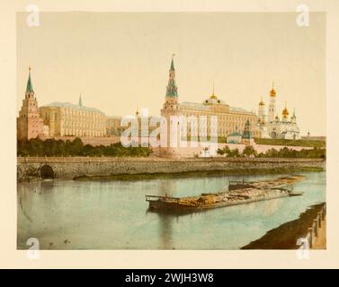 Palazzo Imperiale al Cremlino. Mosca, Russia. Fotografie a colori montate su schede. Fine del XIX secolo Foto Stock