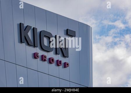 Holding KION Company Building, KION GROUP AG, attrezzature del produttore tedesco, veicoli semoventi per afferrare, sollevare, spostare, impilare, headquar Foto Stock