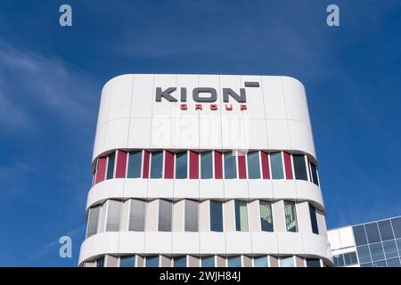 Holding KION Company Building, KION GROUP AG, attrezzature del produttore tedesco, veicoli semoventi per afferrare, sollevare, spostare, impilare, headquar Foto Stock