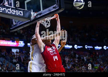 Madrid, Spagna. 15 febbraio 2024. 15 febbraio 2024; Stadio Martin Carpena; Malaga; Liga Endesa; ACB; Copa del Rey; Cuarters; Real Madrid vs UCAM Murcia; Copa del Rey Baloncesto ACB Real Madrid vs UCAM Murcia 900/Cordon Press Credit: CORDON PRESS/Alamy Live News Foto Stock