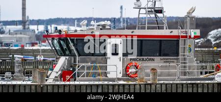 Goteborg, Svezia - 11 febbraio 2024: Ruota della nave di servizio Prickbjörn Foto Stock