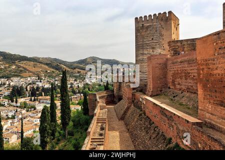 Alcazaba, Alhambra di Granada, Andalusia, Spagna Foto Stock