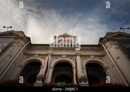 Foto del Teatro Nazionale Lettone di riga. Il Teatro nazionale lettone è uno dei teatri professionali più importanti della Lettonia. L'edificio è dentro Foto Stock