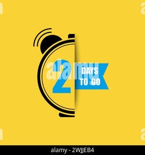 mancano 2 giorni all'ultimo conto alla rovescia. solo 2 giorni. temporizzatore dell'offerta promozionale con prezzo di vendita go di due giorni. Illustrazione vettoriale. EPS 10. Illustrazione Vettoriale