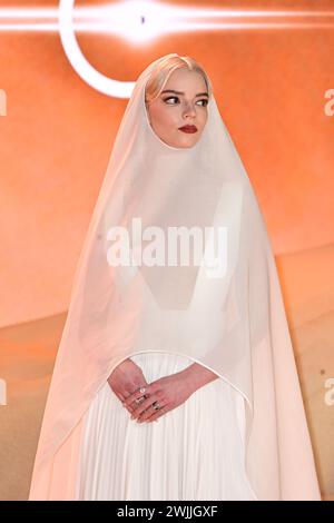 Londra, Regno Unito. 14 febbraio 2024. Anya Taylor-Joy partecipa a DUNE: Part Two - prima mondiale a Leicester Square, Londra, Regno Unito. Credito: Vedi li/Picture Capital/Alamy Live News Foto Stock