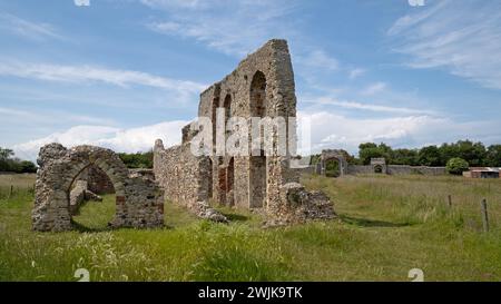 Il medievale convento Fransican conosciuta come 'Dunwich Greyfriars'. Dunwich, Suffolk, Inghilterra. Foto Stock