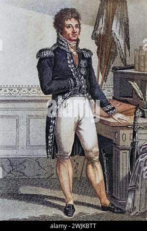 Louis Alexandre Berthier, 1753-1815. Principe di Neuchatel e Wagram. Maresciallo di Francia e capo di stato maggiore sotto Napoleone.incisione fotografica dopo il dipinto di Bosio. Aus dem Buch Lady Jackson's Work, 1899, Historisch, digital restaurierte Reproduktion von einer Vorlage aus dem 19. Jahrhundert, data record non dichiarata Foto Stock