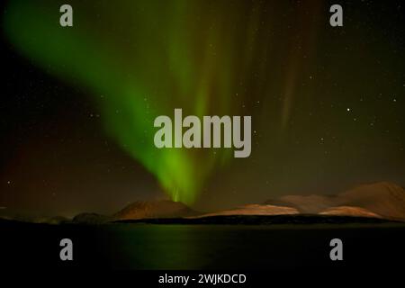 Aurora Boreale vicino a Tromso, Norvegia Foto Stock