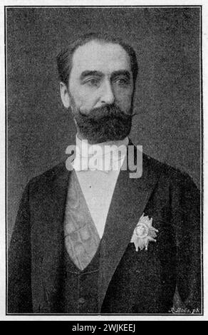 Carnot, Marie Francois Sadi (1837-1894), presidente della Francia. Dopo una fotografia. , Loes (libro di storia, 1902), Carnot, Marie Francois Sadi (1837-1894), Französischer Staatspräsident. Foto di Nach einer. Foto Stock