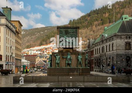 I marinai monumento, Bergen, Norvegia Foto Stock