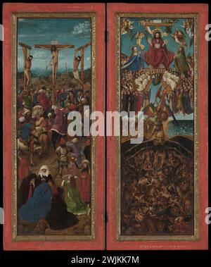 La Crocifissione; il giudizio universale Jan van Eyck ca. 1436-38 Foto Stock