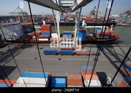 Grande porto di carico a Rotterdam Foto Stock
