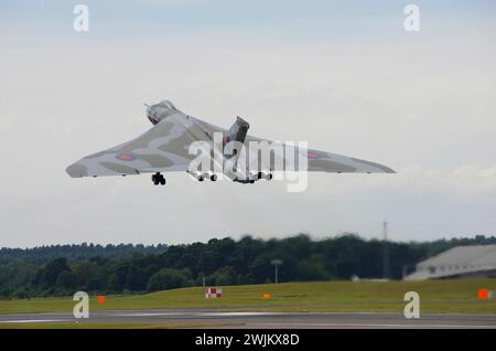 Avro, Vulcan, B2, XH558, Farnborough. Inghilterra, Regno Unito. Foto Stock