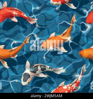 Carpe koi senza cuciture Illustrazione Vettoriale