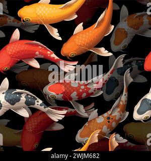 Carpe koi senza cuciture Illustrazione Vettoriale