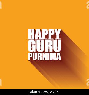 Happy Guru Purnima illustrazione vettoriale con una lunga ombra. Illustrazione Vettoriale
