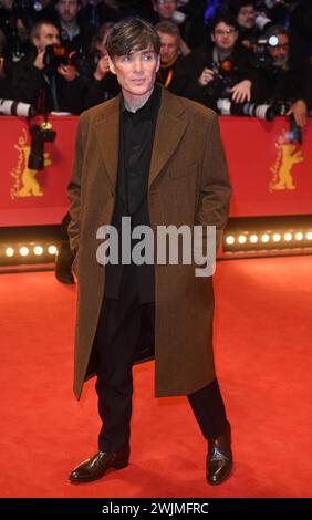 Berlino, Germania. 15 febbraio 2024. L'attore irlandese Cillian Murphy partecipa al 74° Berlin Film Festival a Berlino, Germania, giovedì 15 febbraio 2024. Foto di Rune Hellestad/ credito: UPI/Alamy Live News Foto Stock