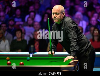 John Higgins, durante il BetVictor Welsh Open 2024 a Venue Cymru, Llandudno, Regno Unito. 16 febbraio 2024. (Foto di Cody Froggatt/News Images) a Llandudno, Regno Unito il 2/16/2024. (Foto di Cody Froggatt/News Images/Sipa USA) credito: SIPA USA/Alamy Live News Foto Stock