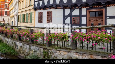 Historische Altstadt von Quedlinburg Foto Stock