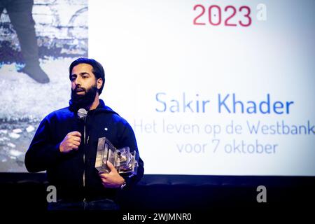 HILVERSUM - il fotografo Sakir Khader è stato dichiarato vincitore della camera d'Argento al Theater Gooiland. Il premio è per la migliore foto giornalistica dell'ultimo anno. ANP ROBIN UTRECHT netherlands Out - belgio Out Foto Stock