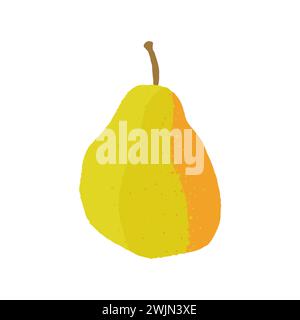 Frutta di pera. Illustrazione vettoriale isolata in stile cartoni animati della pera. Illustrazione Vettoriale
