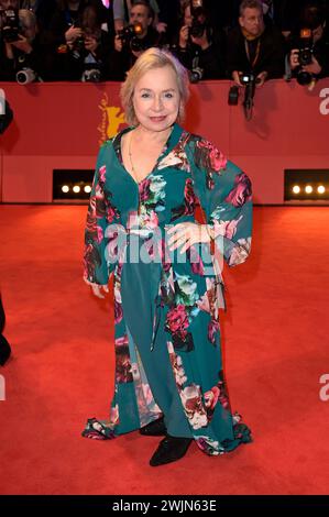 Christine Urspruch bei der Festivaleröffnung und der Premiere des Kinofilms 'piccole cose come queste / Kleine Dinge wie diese' auf der Berlinale 2024 / 74. Internationale Filmfestspiele Berlin im Berlinale Palast. Berlino, 15.02.2024 Foto Stock