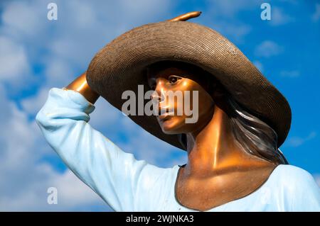 Giardino a piedi statua in bronzo, Giuseppe, Hells Canyon National Scenic Byway, Oregon Foto Stock