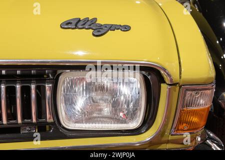 Sparkford.Somerset.Regno Unito.7 gennaio 2024.un Austin Allegro SDL del 1973 è in mostra all'Haynes Motor Museum di Somerset Foto Stock