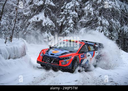 Umea, Svezia. 16 febbraio 2024., affrontano una di gara, durante il FIA World Rally Championship WRC Rally Svezia 2024 16 febbraio, Umea Svezia Credit: Independent Photo Agency/Alamy Live News Foto Stock