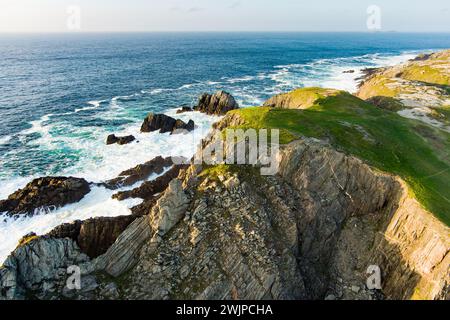 Scheildren, il paesaggio più iconico e fotografato a Malin Head, il punto più settentrionale dell'Irlanda, Wild Atlantic Way, spettacolare percorso costiero. Meraviglie Foto Stock