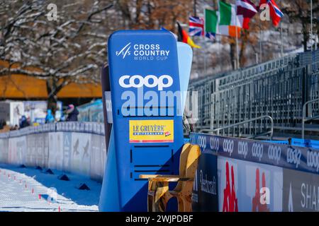 Minneapolis, Minnesota, Stati Uniti. 16 febbraio 2024. Il traguardo del giorno 1 della Coppa del mondo di cross country 2024 COOP FIS, il 16 febbraio 2024, a Minneapolis, Minnesota, STATI UNITI. (Immagine di credito: © Steven Garcia/ZUMA Press Wire) SOLO PER USO EDITORIALE! Non per USO commerciale! Foto Stock