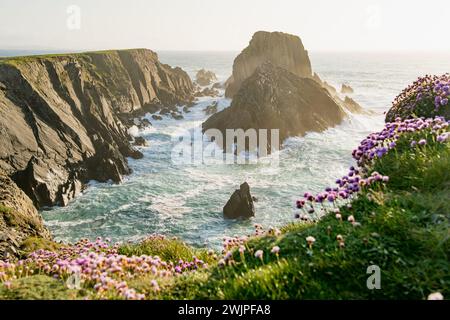 Scheildren, il paesaggio più iconico e fotografato a Malin Head, il punto più settentrionale dell'Irlanda, Wild Atlantic Way, spettacolare percorso costiero. Meraviglie Foto Stock