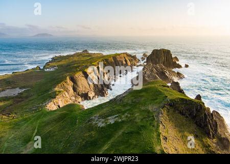 Scheildren, il paesaggio più iconico e fotografato a Malin Head, il punto più settentrionale dell'Irlanda, Wild Atlantic Way, spettacolare percorso costiero. Meraviglie Foto Stock