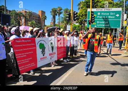 MACUA (Mining Affected Communities United in Action) protesta a Pretoria contro il Mineral Resources and Petroleum Act Foto Stock