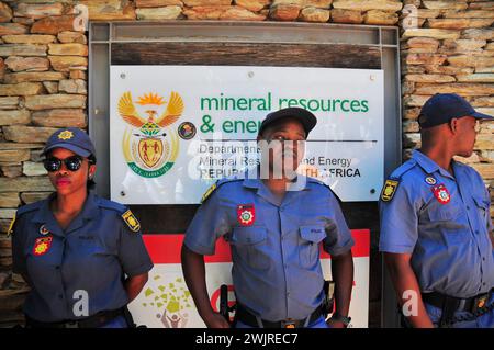 MACUA (Mining Affected Communities United in Action) protesta a Pretoria contro il Mineral Resources and Petroleum Act Foto Stock