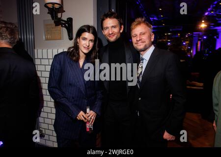 ARD Blue Hour 2024 Marie Nasemann, August Wittgenstein und Robert Stadlober bei der ARD Blue Hour 2024 im Telegraphenamt anlässlich der 74. Internationalen Filmfestspiele Berlin Berlinale AM 15.02.2024 a Berlino. *** ARD Blue Hour 2024 Marie Nasemann, August Wittgenstein e Robert Stadlober all'ARD Blue Hour 2024 al Telegraphenamt in occasione del 74° Berlin International Film Festival Berlinale il 15 02 2024 a Berlino Copyright: XEventpressxKochanx Foto Stock