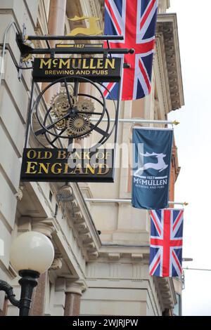 Insegna al pub Old Bank of England in Fleet Street, Londra, Regno Unito Foto Stock