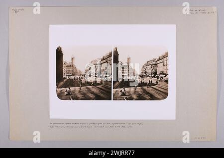 Anonimo, controtipo-rue de Rivoli, Place de l'Hotel-de-Ville, 4° arrondissement, Parigi. (Titolo fittizio). Estrazione gelatina-bromuro d'argento. Museo Carnavalet, storia di Parigi. Foto Stock