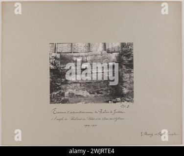 Barry, Jean. N° 3 / lavori di ampliamento del tribunale / all'angolo tra Boulevard du Palais e Quai des Orfèvres / 1909-1910. "Lavori di ampliamento del tribunale all'angolo tra Boulevard du Palais e Quai des Orfèvres, IV arrondissement, Parigi". Estrazione gelatino-argento-bromuro. Tra il 1909 e il 1910. Parigi, museo Carnavalet. 123818-10 Foto Stock