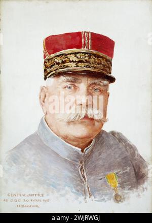 Joseph Félix Bouchor (1853-1937). "General Joffre (1852-1931), 1915". Olio su legno. Parigi, museo Carnavalet. 27099-1 generale, olio su legno, marechal, militare, ritratto, uniforme Foto Stock