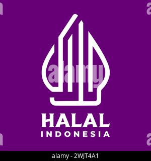 Logo Halal Indonesia nuovo marchio. Rebranding del logo halal indonesiano. Illustrazione Vettoriale