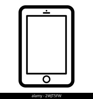 Telefono isolato sul bianco. Icona smartphone, simbolo telefono, icona telefono cellulare illustrazione vettoriale. Illustrazione vettoriale. Telefono cellulare a icona piatta, moderno Illustrazione Vettoriale