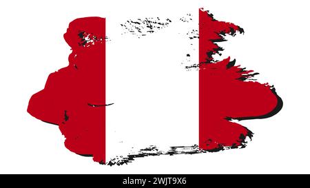 Arte illustrazione design bandiera nazionale simbolo paese del Perù Illustrazione Vettoriale